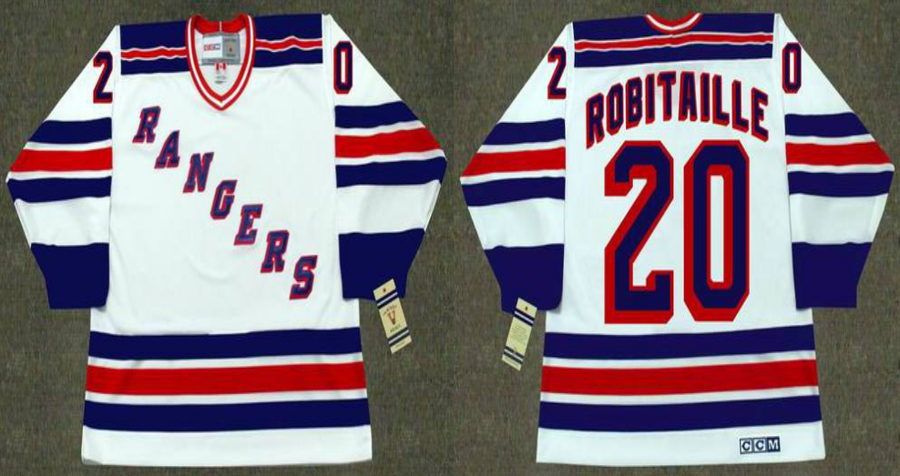 2019 Men New York Rangers #20 Robitaille white CCM NHL jerseys->new york rangers->NHL Jersey